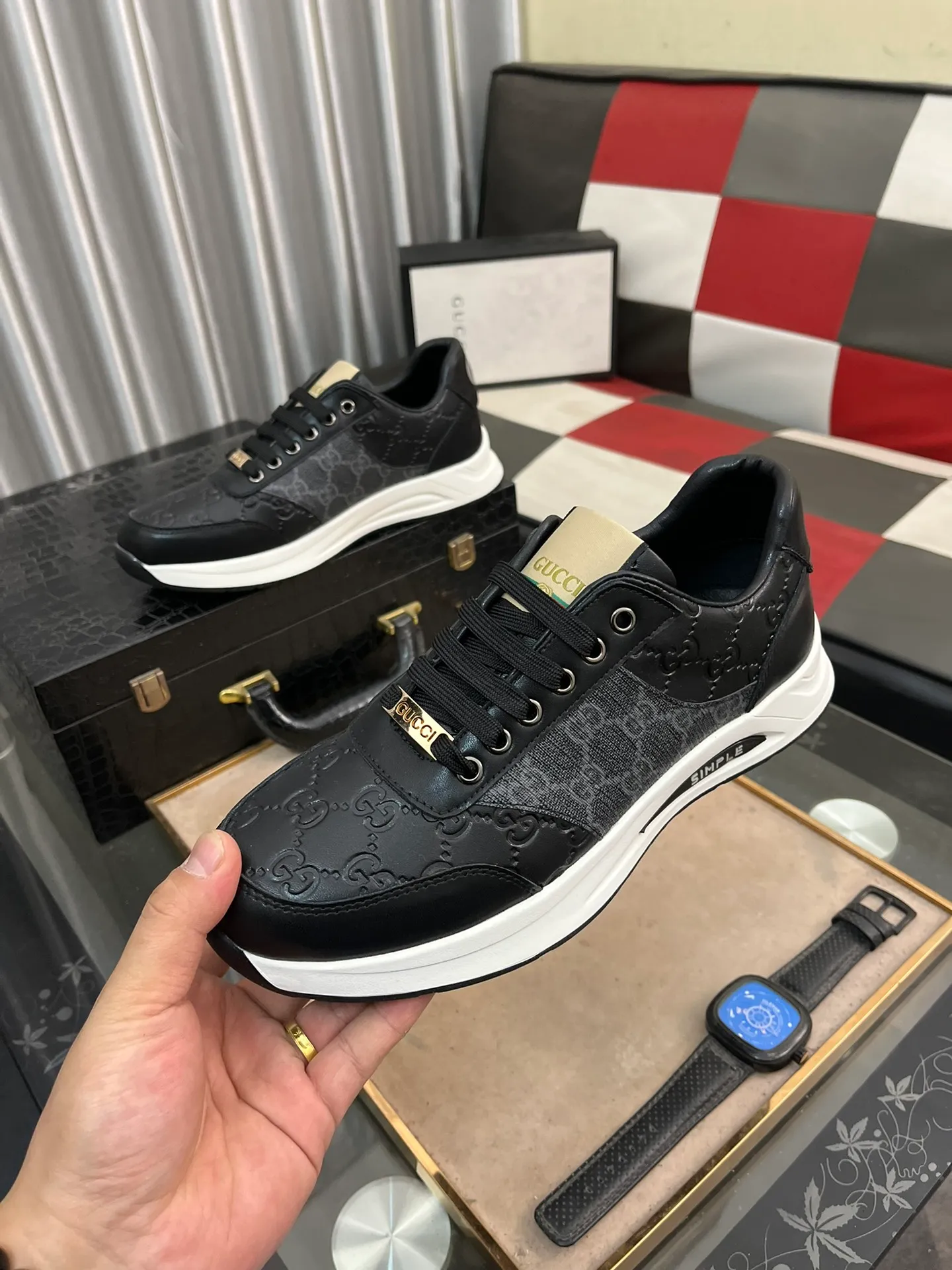 Men's Men's Shoes 💰420 ⌚️⌚️[GUCCI] Gucci men's casual shoes are absolutely popular 🔥The ultimate matching item for trendy men! Irresistible charm of super texture, the main recommendation, the upper is made of high-quality cowhide + breathable fabric, sheepskin feet, wear-resistant rubber sole, noble and elegant! Extremely comfortable🎁🎁You can be as handsome as you want💪 Size: 38-44!
